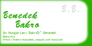 benedek bakro business card